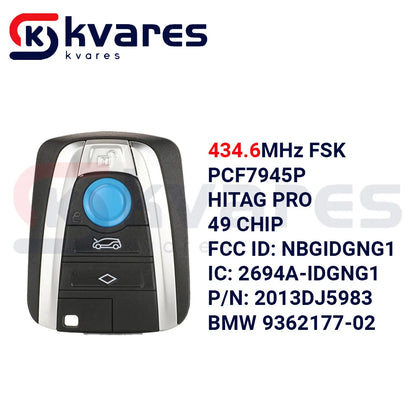 CHWARES 315/433/868 3+1/4 Button Smart Remote Car Key Shell Fob Case For BMW I3 I8 2014 2015 2016 2017 2018 With Uncut Key Blade