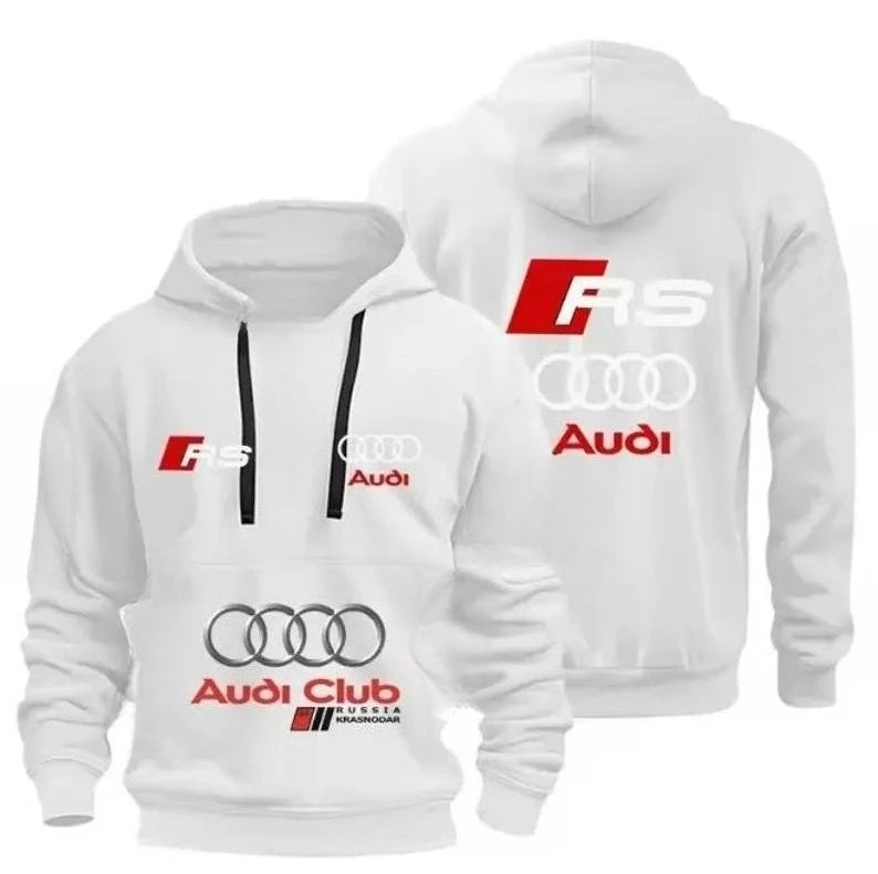 Audi Club Soft Shell Hoodie New Men's Audi RS Racing Team Long-sleeved Hoodie Size S-4XL for Car Enthusiasts