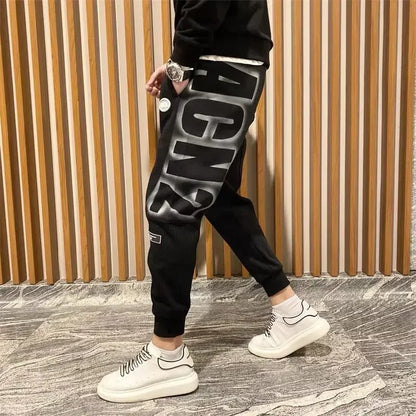 Trousers Jogger Track Grey Print Man Sweat Pants Athletic Sport Men's Sweatpants New Items In Fashion Harajuku Korean Style Y2k