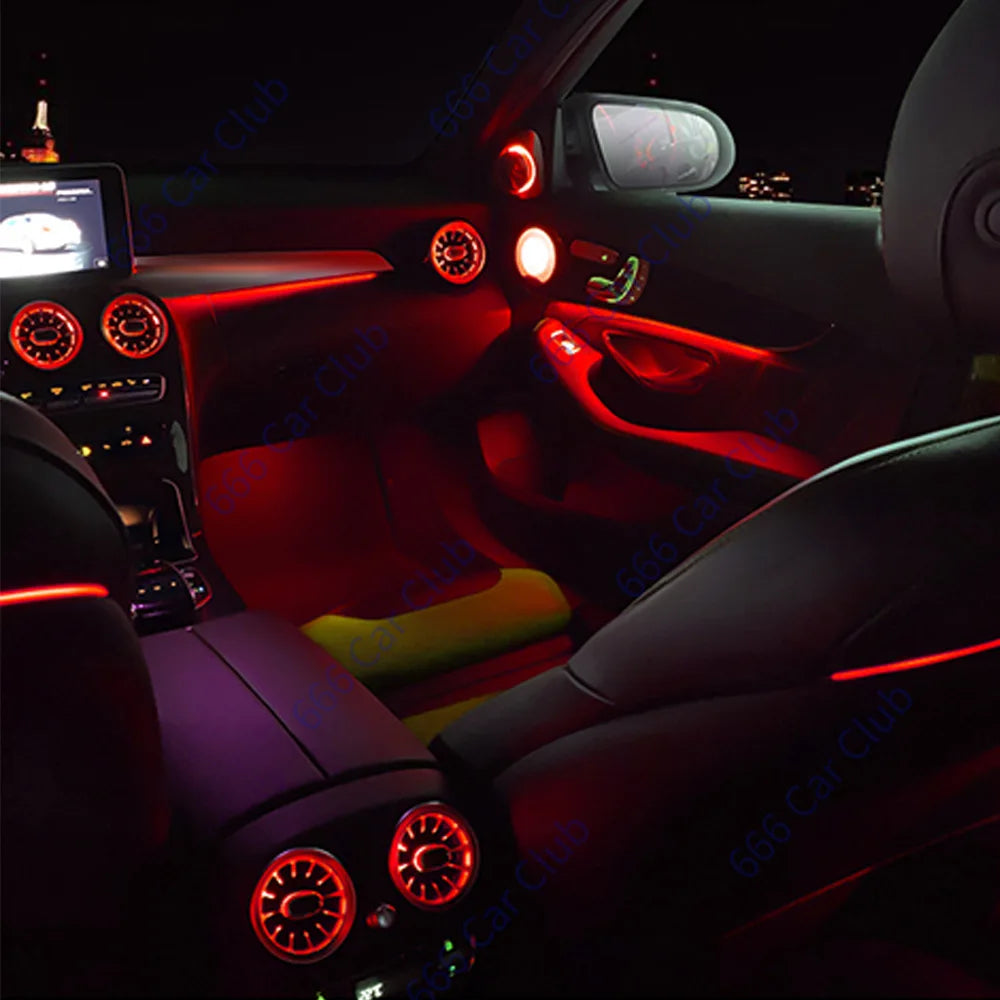256 Colour LED Vents For Mercedes Benz C Class W205 W447 W213 W156 W117 W176 Bluetooth APP Control Car Nozzle Turbine Air Outlet