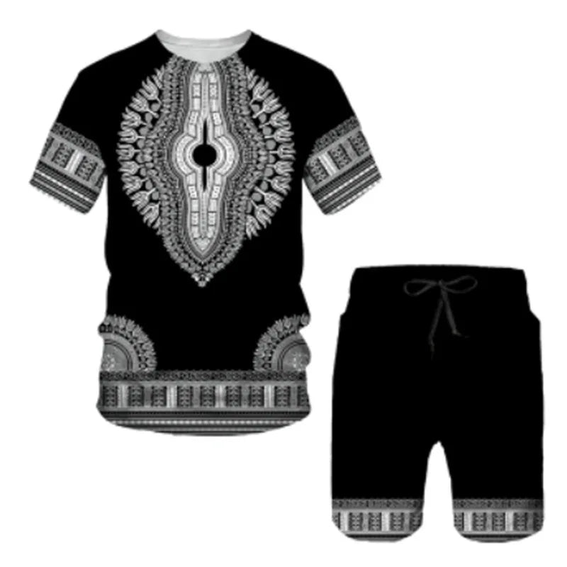 Thai Shirt African Drum Performance Clothes Men's Ethnic Fashion Thin Polyester Casual Wear for Drumming Events