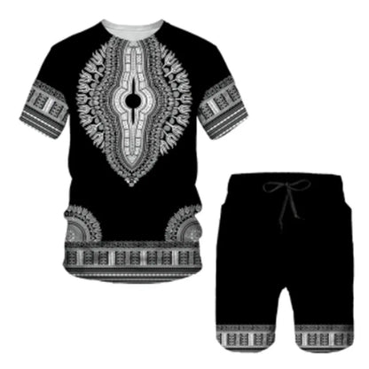 Thai Shirt African Drum Performance Clothes Men's Ethnic Fashion Thin Polyester Casual Wear for Drumming Events