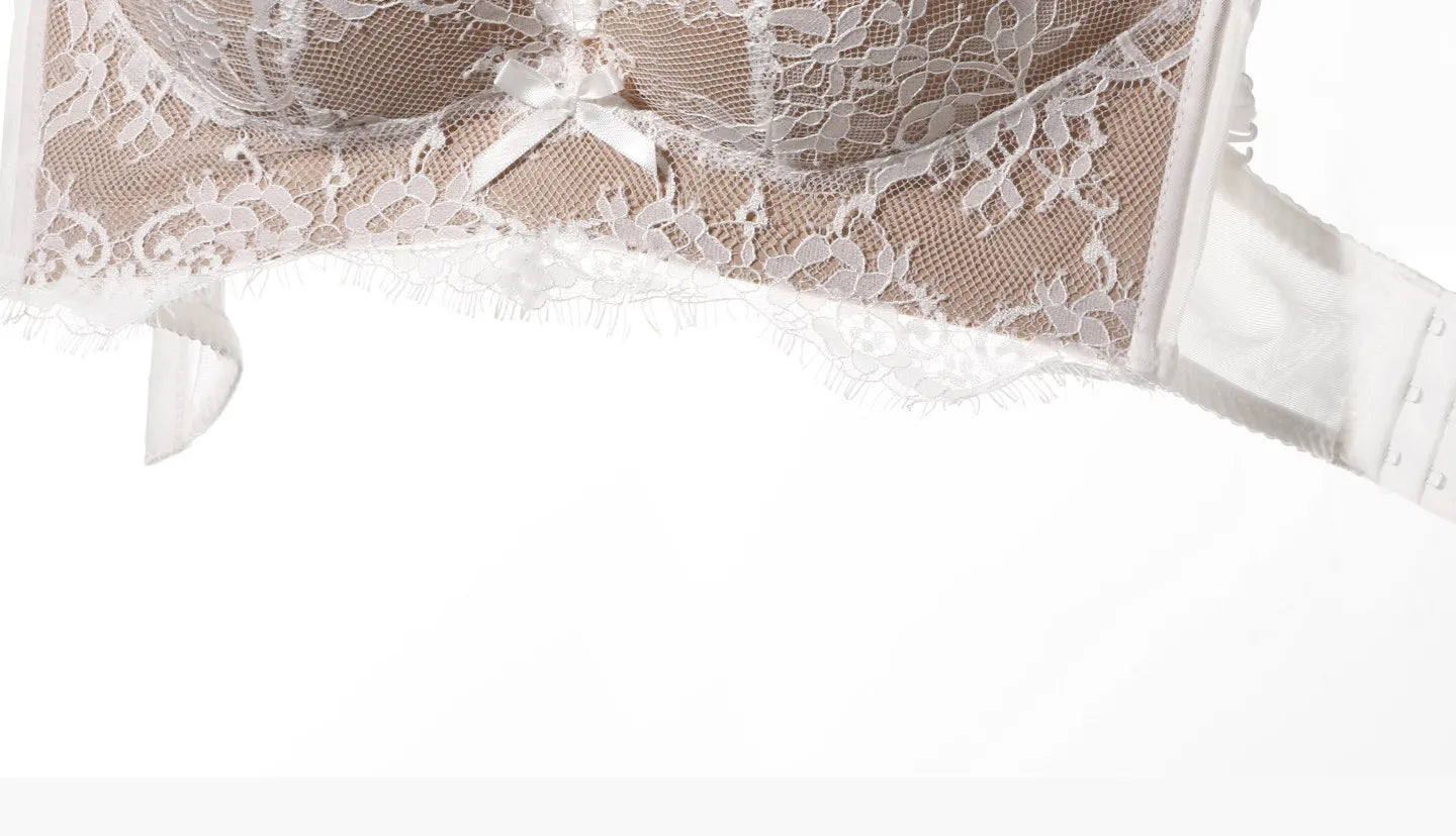 Women’s Victorian French Lace Bra Set, Push Up for Small Breasts with Side Support, Anti Dropping Sexy Lingerie MOYISU Sexy AB