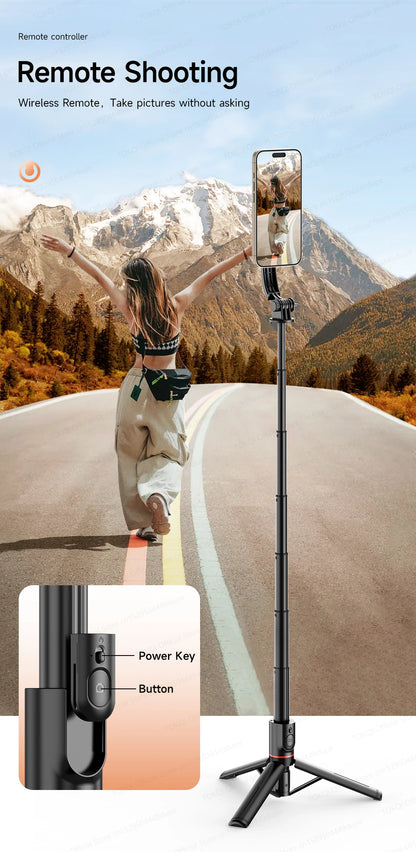 TOKQI Tripod Magnetic Phone Holder Extendable Selfie Stick for Smartphone Shooting Vlog with Wireless Bluetooth Remote Control
