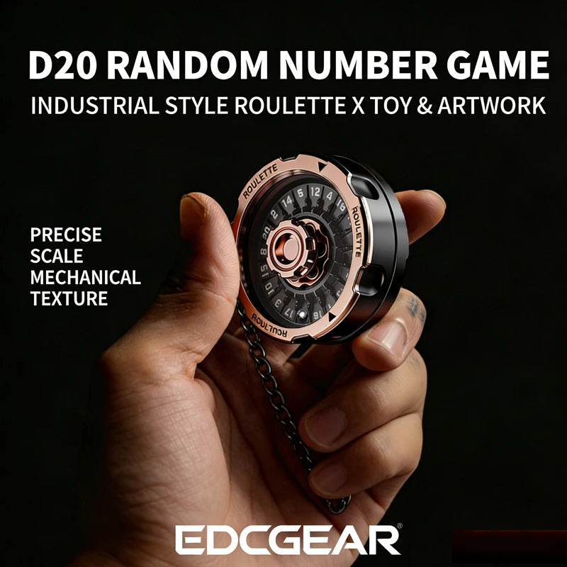 D20 Lucky Roulette Wheel Fidget Spinner Anti Stress Toy EDC Hand Toy Desk Gadget DND Table Game Decompression Spinning Dice Gift