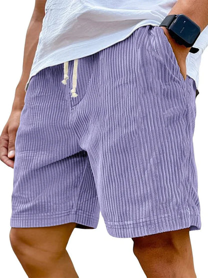 Men's Retro Corduroy Casual Shorts Men Fashion Solid Sweatpants Harajuku Corduroy Short Pants New Men Clothing Roupas