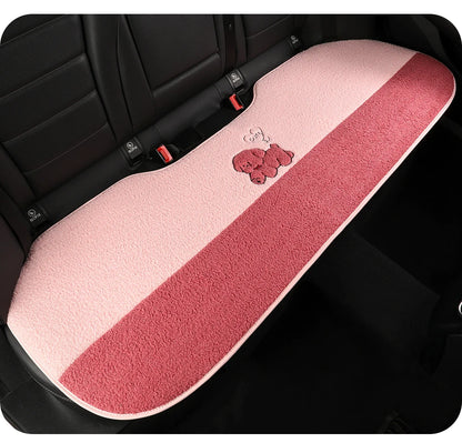 Funny Puppy Car Seat Cover 2025 New Autumn Fleece Fabric PU Leather Warm Comfortable Quick Installation Fits Most Cars