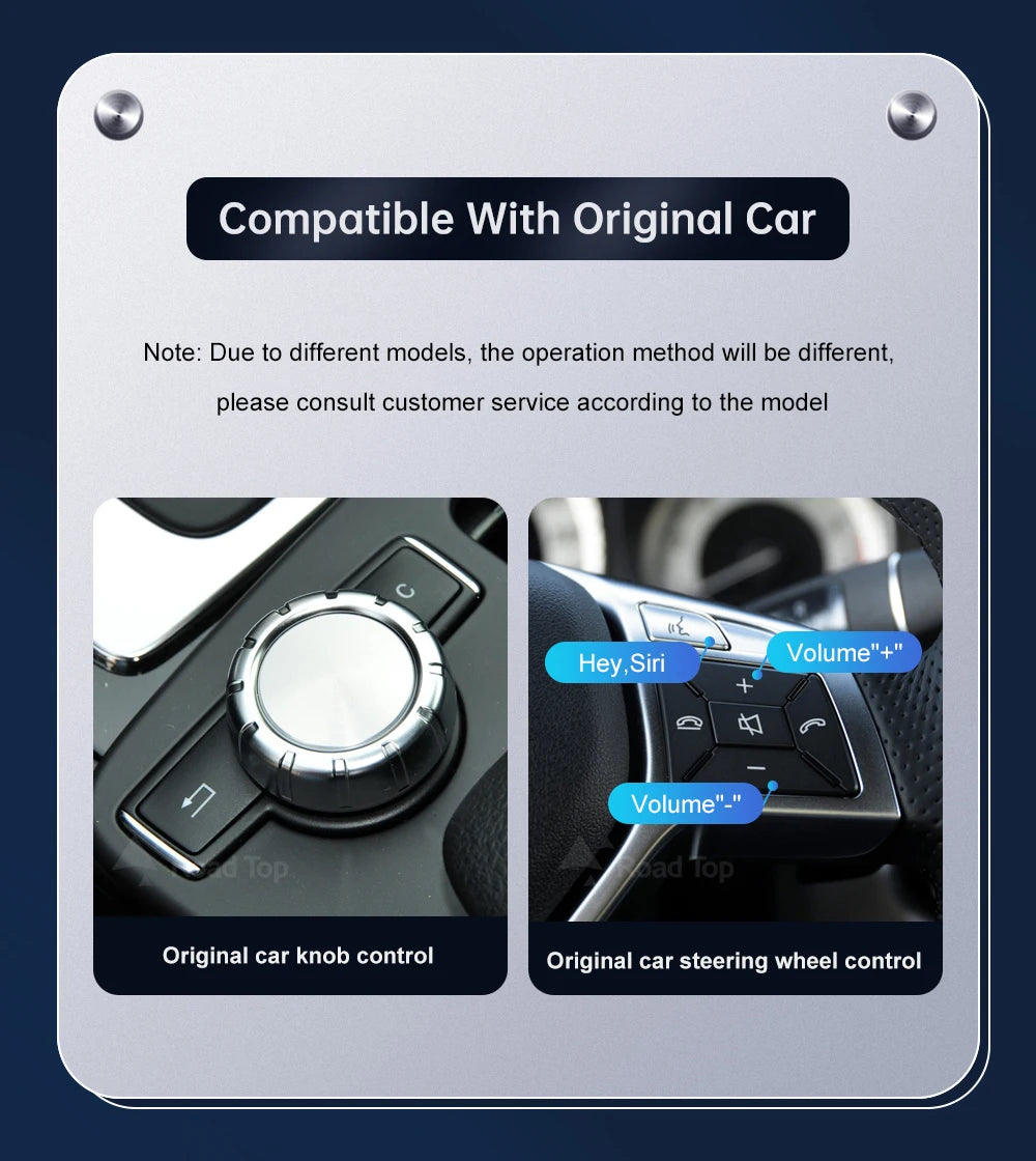 Road Top Wireless CarPlay Android Auto for Mercedes Benz ML GL W166 X166 2012-2015, with Mirror Link AirPlay Car Play Functions