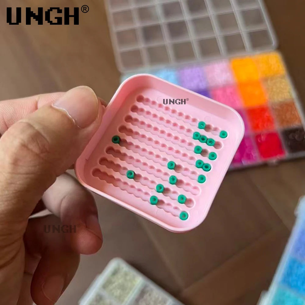 UNGH 40000pcs 2.6mm Perler Mard Bean Box with 4pcs baseplate Fusion Bean Handmade DIY Jewelry Bracelet Earrings Accessories