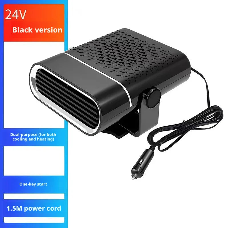 Portable Car Heater with Fast Heating Defrost & Defog Functions | 12V/24V Compatible | Fixed Air Outlet 360° Adjustable Angle