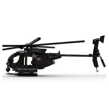 Militariy MH-6 Little Bird Helicopter MOC Building Block DIY Assembled Educational Creative Bricks Collection Toys Gifts 597PCS