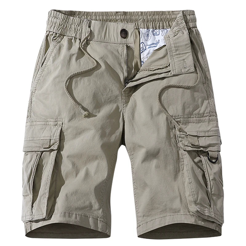 New Summer Men Cotton Cargo Shorts Men Fashion Bermuda Beach Jogger Shorts Men Casual Elastic waist Shorts Male Dropshipping