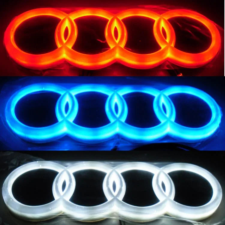 Car front grille 4D LED logo light front ring Sticker suitable for Audi A3 A4 A5 A6 A7 S3 S5 S6 S7 Q3 Q5 car supplies.