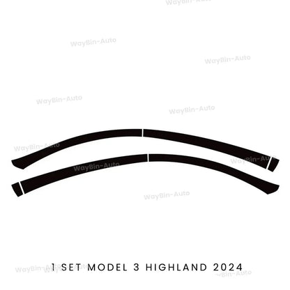 Hidden Roof Vinyl Wrap For Tesla Model 3 Highland 2024 Strip Film Trim Cover Black Y Juniper Floating Roof Sticker Accessories