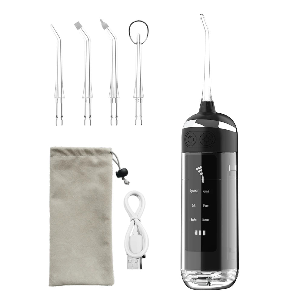 Mini portable oral irrigator, 6 cleaning modes, equipped with a portable bag, suitable for home travel, easy and portable