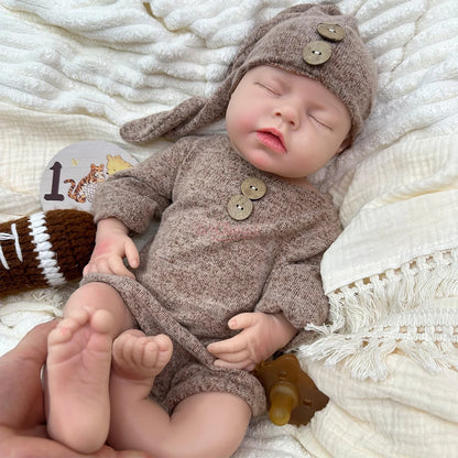 20inch Full Soft Silicone Reborn Baby Boy/Girl Can Drink and Pee Real Touch Weughted Newborn Doll for Alzheimer’s Christmas Gift