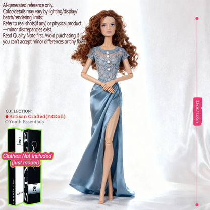 1/6 Scale 12-Joint BJD Doll, Realistic Changeable Makeup, Premium Craft Display (No Clothing)