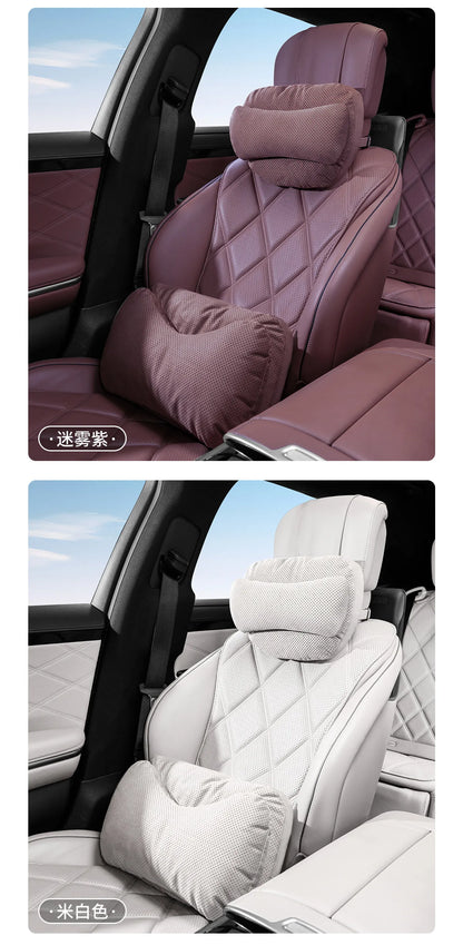 High Quality Universal SUV Car Headrest Cushion Car Seat Neck Pillow High-grade Leather Breathable Lumbar Support Car Pillow