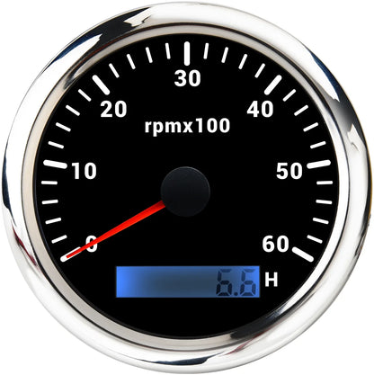 AD 85MM Tachometer with LCD Hour Meter For Marine Boat Car RPM Gauge 0-3000 4000 8000 RPM Meter Tach Sensor 7Colors Backlight