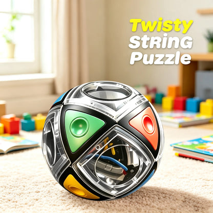 Twisty String Puzzle Ball, 3D Brain Teaser Fidget Cube Toy, Color Matching Logical Thinking Game for Kids Ages 3+