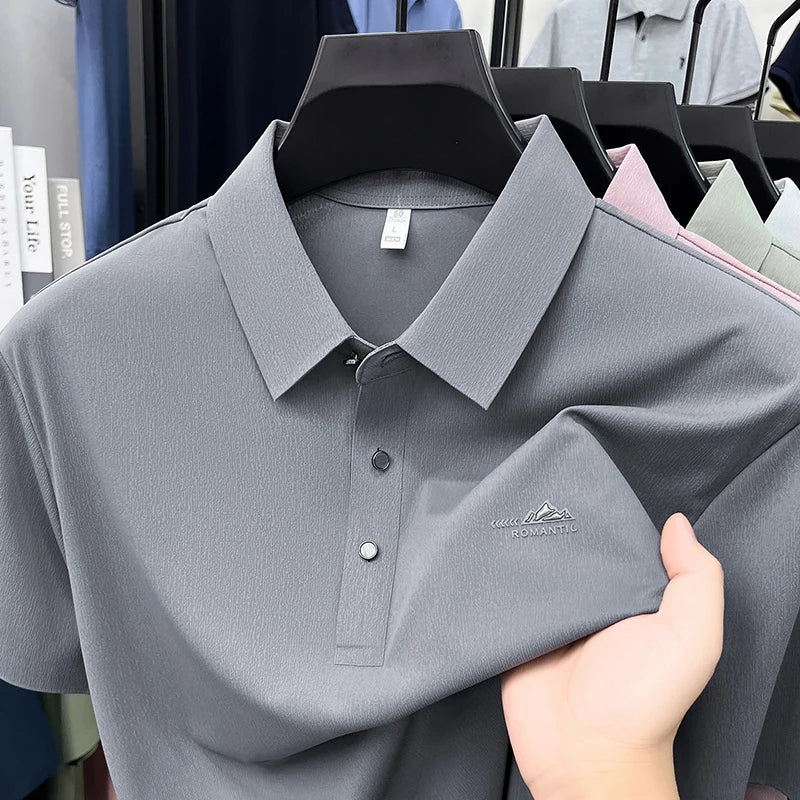 2026High-end Summer New Quick-dry Polo Shirt Men's Short-sleeved T-shirt Casual Business Collar Men's Top Shirt