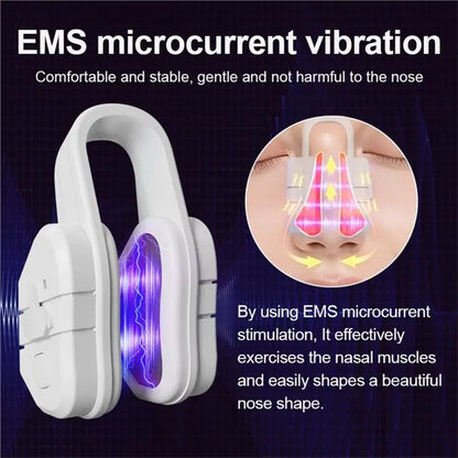 Newly Upgraded EMS Nose Shaper Sculpting Massager Clip Silicone Pulse Technology Lift-Up High Bridge Beauty Nose Tool