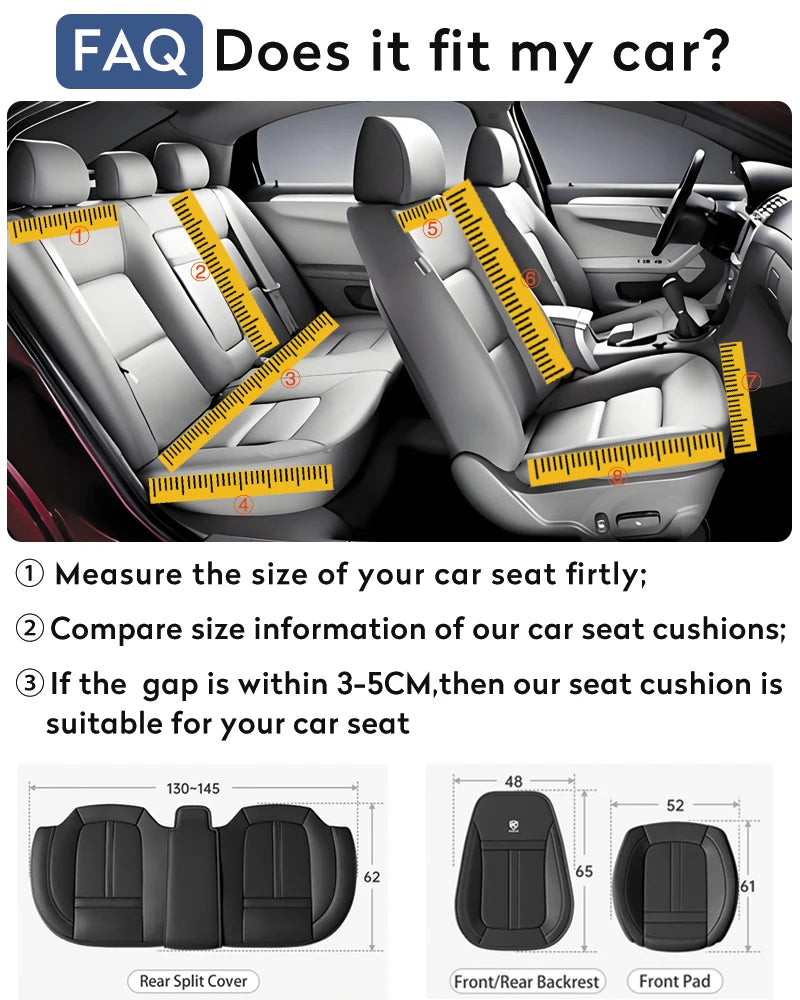 Universal PU Leather Car Seat Cover Full Wrap Anti Slip Vehicle Chair Protector Mat Waterproof Sweatproof Auto Seat Cushion