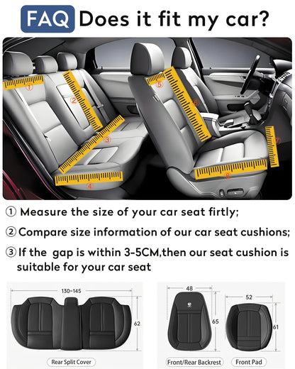 Universal PU Leather Car Seat Cover Full Wrap Anti Slip Vehicle Chair Protector Mat Waterproof Sweatproof Auto Seat Cushion