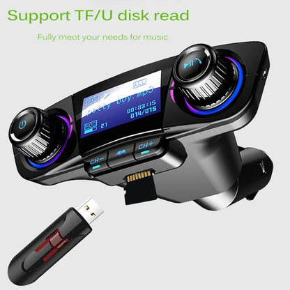 Car Bluetooth Charger FM Transmitter Mp3 Player Auto Wireless Handsfree Dual USB Charger LED Screen Bluetooth 5.0 Car Adapter