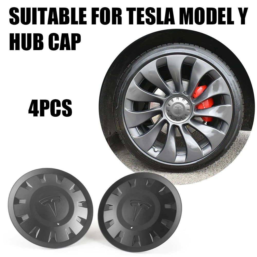 4pcs For Tesla Model Y Performance 21-inch Car Wheel Hub Center Cover Replacement Parts Auto Tire Hubcap Badge Decor Accessories