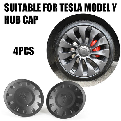 4pcs For Tesla Model Y Performance 21-inch Car Wheel Hub Center Cover Replacement Parts Auto Tire Hubcap Badge Decor Accessories