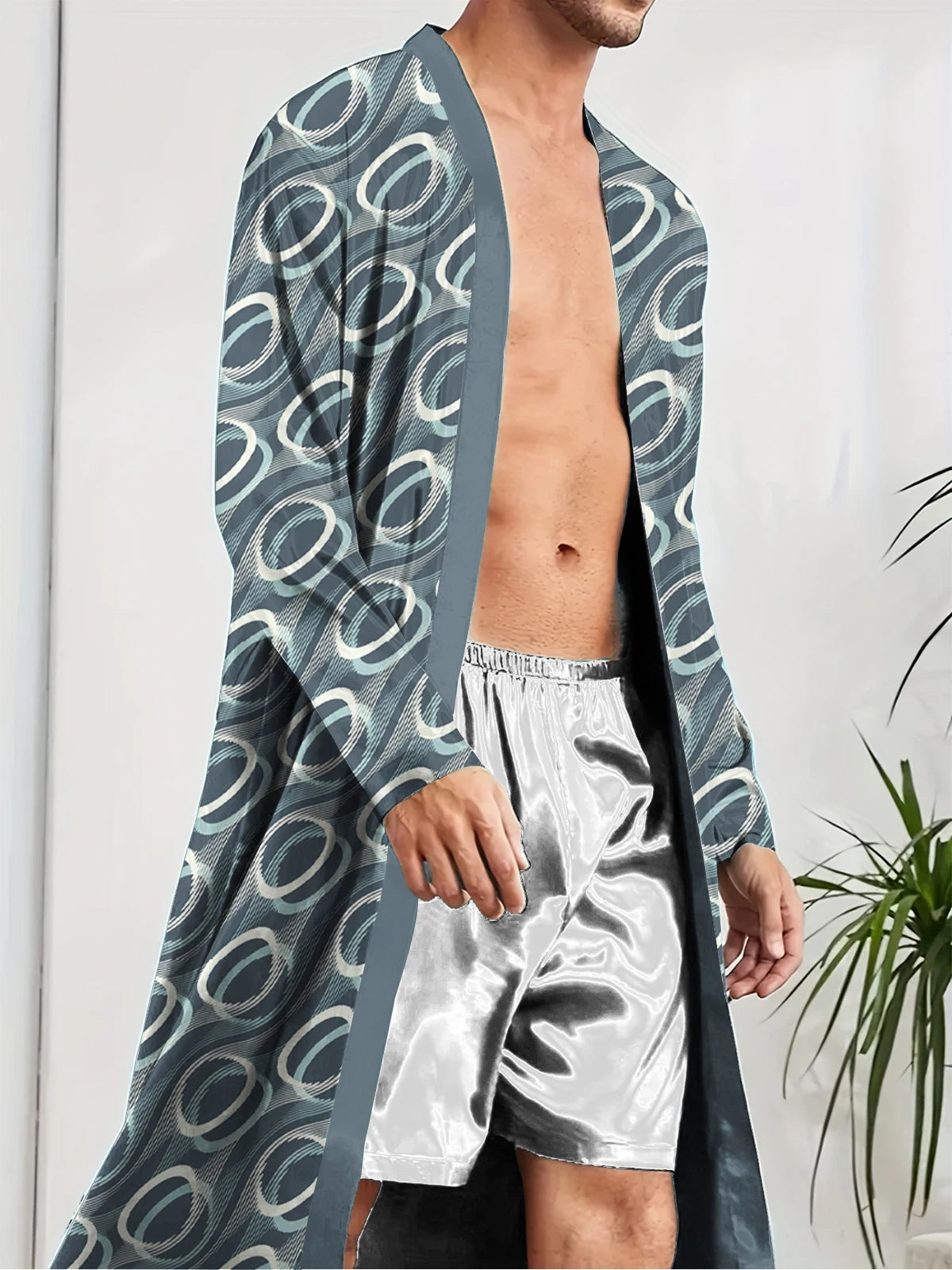 Men's Robe 2025 Spring Sleepwear Bathrobe Men Printing Must-have for Leisure Entertainment Autumn Long Nightgown Funny Pajamas