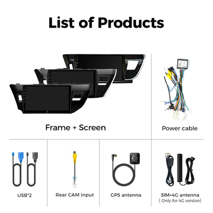 Ainavi Car Multimedia Player For Toyota Corolla 11 2012 2013 2014 2015 2016 E170 E180 wireless Carplay Android Auto 4G Wifi 2din