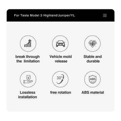 For Tesla Model 3 Highland & Model Y Juniper 2025-2026, 4-Way 2-Way Screen Rotating Bracket Swivel Display Mount
