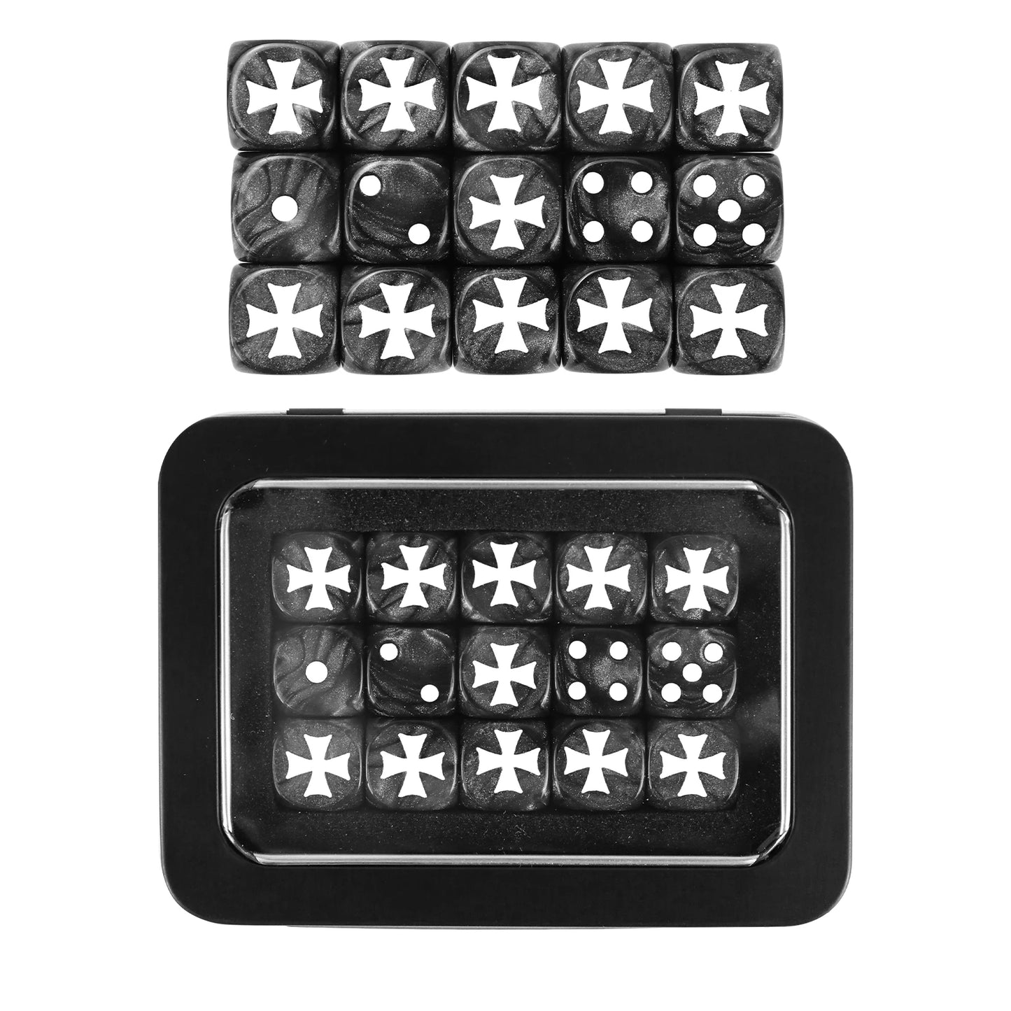 15PCS 16mm/0.63inch D6 Wargaming Dice Set for Tabletop Miniatures Game, Damage Tracking,Army Faction Themed Dice Tokens