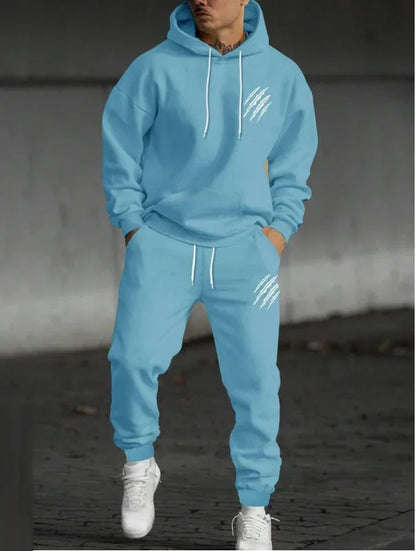 Men's and women's printed hooded sweatshirts and pants animal paw printed sportswear running autumn and winter casual fashion