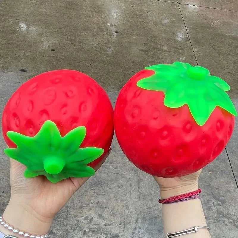 Giant Strawberry Squishy Toy Extra Large Size Strawberry Fidget Toys Slow Rising Shapeable Venting Ball for Adults Friends Gifts
