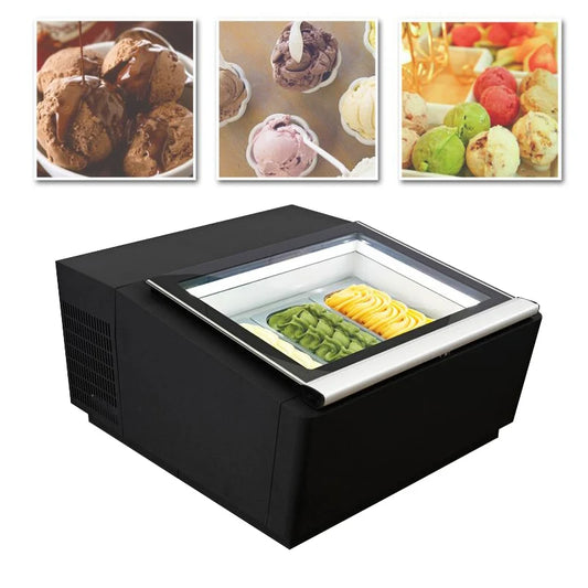 Stainless Steel Refrigerated Popsicle Showcase Refrigeration Equipment Freezer Table Ice Cream Display Cabinet