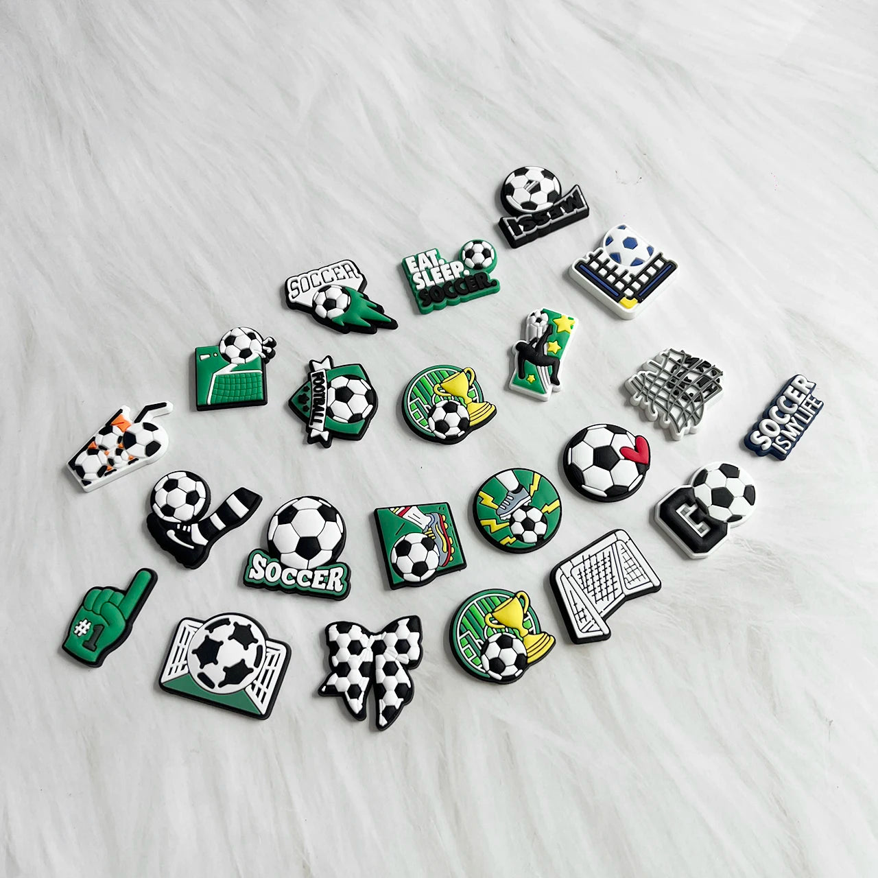 22-100Pcs Soccer is My Life PVC Shoe Accessories Sports Boys Girls Clog Button Charms Fit Popular Birthday Gifts