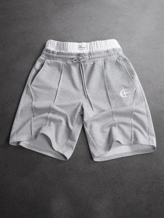 Men's Oversized Streetwear Shorts Brand Dual Waist Star Cross Logo Print Polyester Gray Multi Color Shorts S-2XL All Size 1Pc