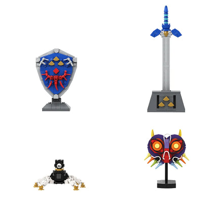MOC Ideas Nintendoed Game Zeldaed Figures Dark Link Weapon Master Sword Hyrule Fantasy Building Blocks Juguetes Kid Toys Gift