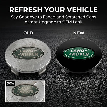 4Pcs Car Emblem Wheel Center Hub Cap Covers Auto Rim Cover For Land Rover Ranger Autobiography Freelander Evoque Rover Sport