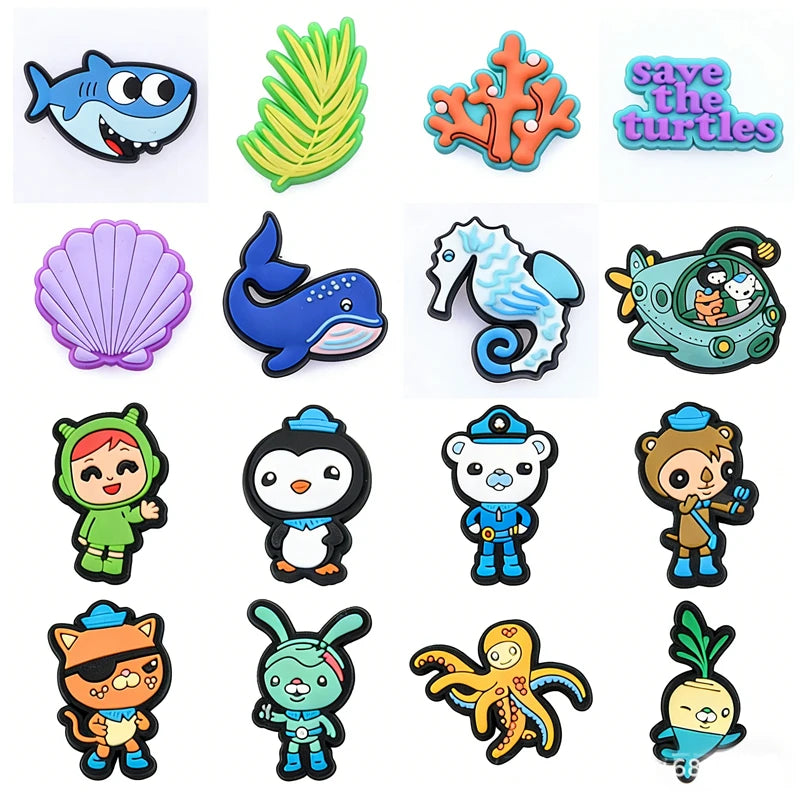 17pcs Octonauts Shoe Charms DIY Kit | Underwater Rescue Theme | Fit Crocs, Bubble Slides  Kids Sandals PVC Decorations Fan Gifts