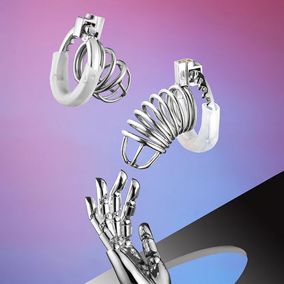 New Style Men's Metal Chastity Cage Adjustable Snap Ring SM Bondage Conditioning Stainless Steels CB Chastity Lock Adult Sex Toy
