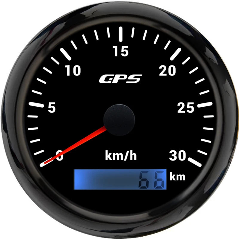 ELING Car Motorcycle Trucks Boats 85mm GPS Speedometer 30K 0-120KM/H 0-80M 200M Speed Gauge with 7 Colors Backlight 12V 24V