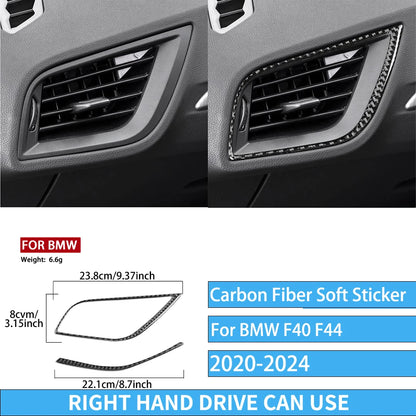 Real Carbon Fiber Car Accessories Black Trim Cover Soft Sticker For BMW 1/2 Series F40 F44 2020 2021 2022 2023 2024