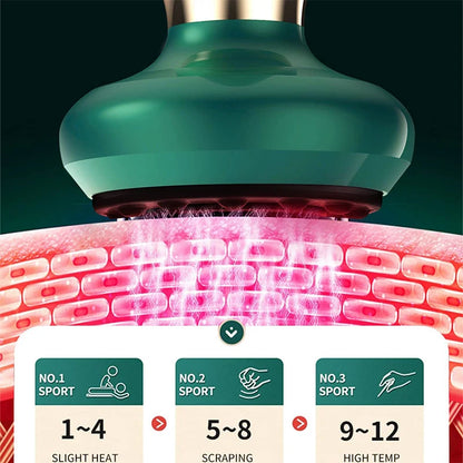 Electric Body Massager Cupping Device 12 Level Vacuum Cupping Cans Rechargeable Gua Sha Massager Heating Slimming and Fat Loss