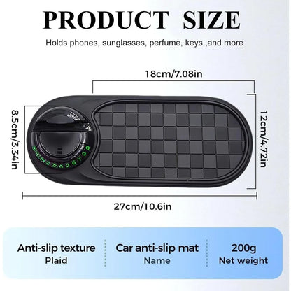 Car Anti-Slip Mat, Rotatable Anti Skid Car Dashboard Pad with Temporary Parking Numbe, Car Anti Slip Mat Phone Holder