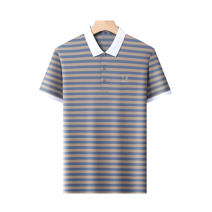 2024 Summer Men's Short Sleeved Classic Striped POLO Shirt Casual Fashion Comfortable Breathable Versatile Men's Top T-shirt