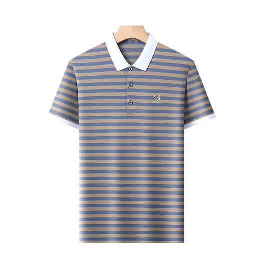 2024 Summer Men's Short Sleeved Classic Striped POLO Shirt Casual Fashion Comfortable Breathable Versatile Men's Top T-shirt